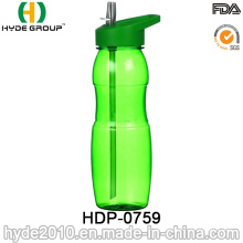 Grüne Farbe billige Kunststoff Tritan BPA freie Flasche (HDP-0759)